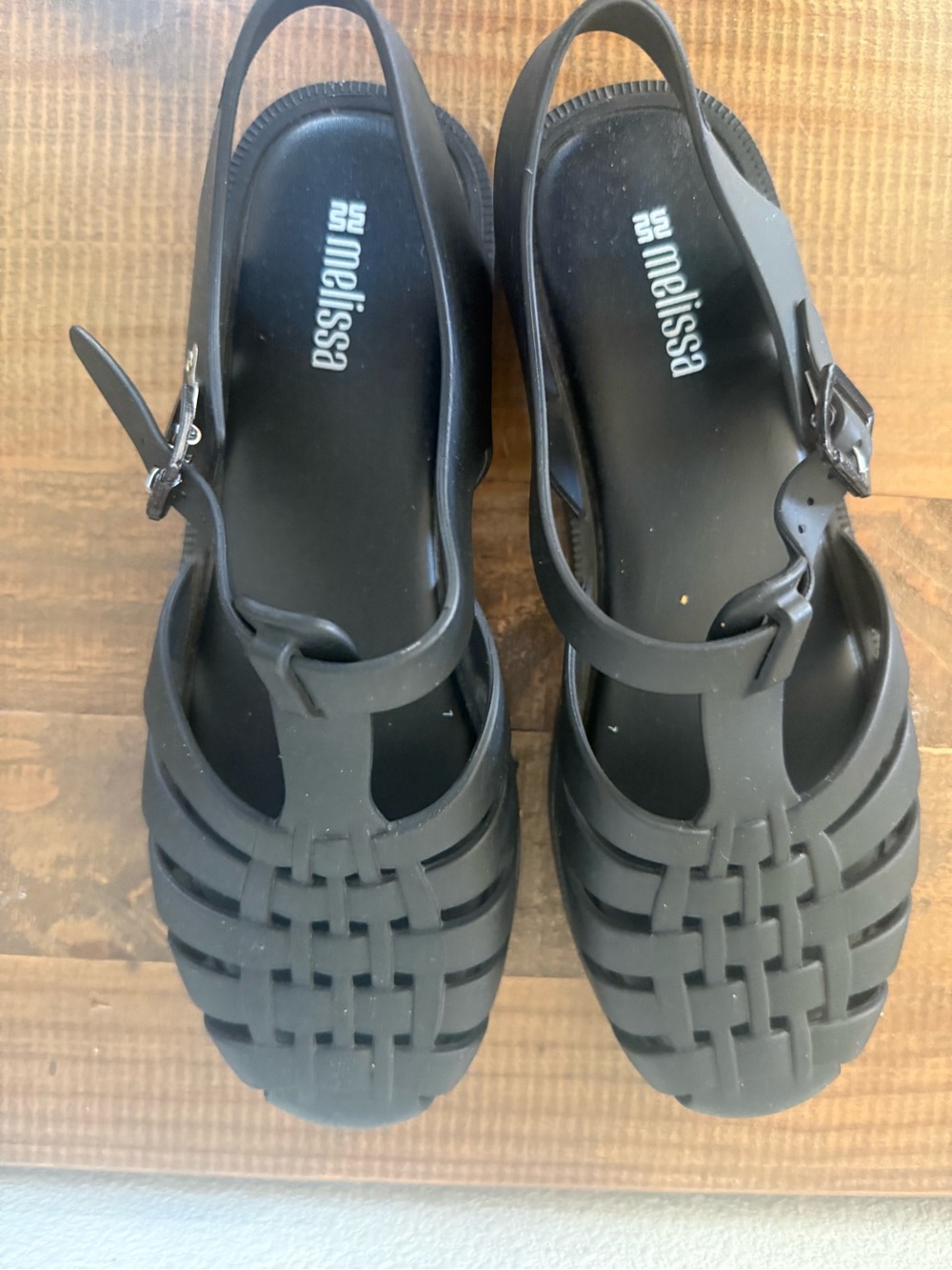 Melissa Black Woven Jelly Slingback Sandals